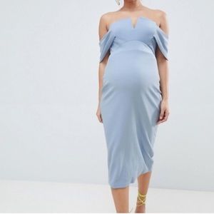 ASOS maternity Midi off the shoulder dress